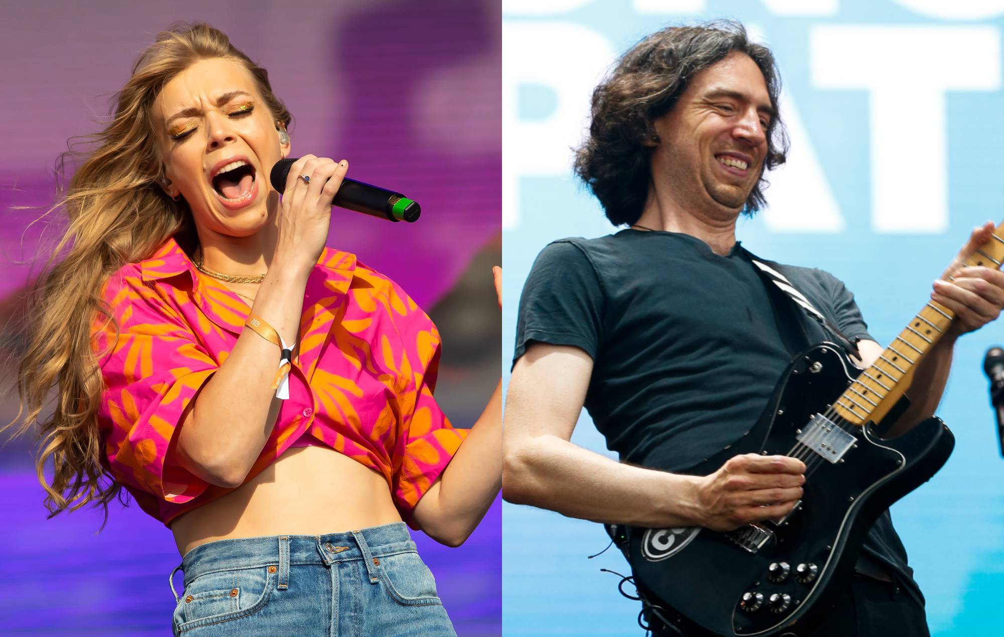 Becky Hill and Snow Patrol. Credit: Jonny Weeks and Alexandre Schneider via getty
